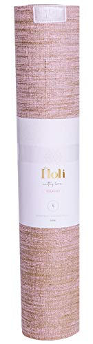 Holi | Esterilla de yoga | Rosa | Premium Orgánica | Yute | 5 MM | 183 cm x 61 cm | Antideslizante | Anti-Bacterias | Extra Larga | Estera de fitness | Estera de deporte | Pilates Mat