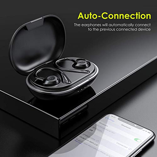 HolyHigh Auriculares Inalambricos Bluetooth 5.0 IPX7 Impermeable In-Ear Auriculares Deportivos con Cancelación de Ruido 6+30H Tiempo de Reprodución Sonido Estéreo con Microfono Incorporado