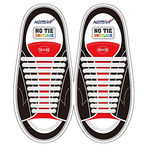 Homar sin corbata Cordones de zapatos para niños y adultos Impermeables cordones de zapatos de atletismo atlética de silicona elástico plano con multicolor de los zapatos del tablero Sneaker boots (Adult Size White) Homar sin corbata Cordones de zapatos para niños y adultos Impermeables cordones de zapatos de atletismo atlética de silicona elástico plano con multicolor de los zapatos del tablero Sneaker boots (Adult Size White)