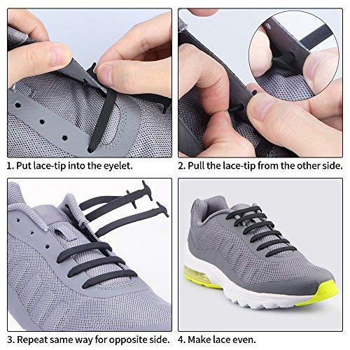 Homar sin corbata Cordones de zapatos para niños y adultos Impermeables cordones de zapatos de atletismo atlética de silicona elástico plano con multicolor de los zapatos del tablero Sneaker boots (Adult Size Gray) Homar sin corbata Cordones de zapatos para niños y adultos Impermeables cordones de zapatos de atletismo atlética de silicona elástico plano con multicolor de los zapatos del tablero Sneaker boots (Adult Size Gray)