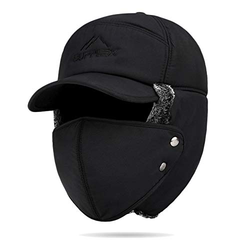 Hombre Invierno Chapka Algodón Trampero Sombrero Aviador Grueso Cálido Gorro Ruso y Orejeras 2 en 1 Gorro Piel sintética con máscara Desmontable Capo Alpinismo Capucha Bicicleta de esquí Motocicleta Hombre Invierno Chapka Algodón Trampero Sombrero Aviador Grueso Cálido Gorro Ruso y Orejeras 2 en 1 Gorro Piel sintética con máscara Desmontable Capo Alpinismo Capucha Bicicleta de esquí Motocicleta