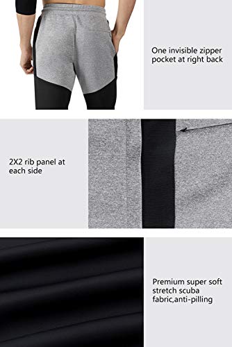 hombre Scuba Joggers Pantalones de chándal pitillo Pantalones deportivos Pantalón de chándal Jogging Pantalones ajustados y elásticos Pantalón deportivo Pantalón deportivo Sudadera Negro (L, Negro)