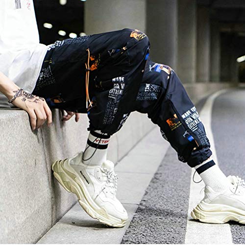 Hombres Ropa Deportiva Pantalones de Calle Pantalones de Cintura elástica Estampado Casual Fitness Joggers hasta los Tobillos Pantalones de chándal de Hip Hop