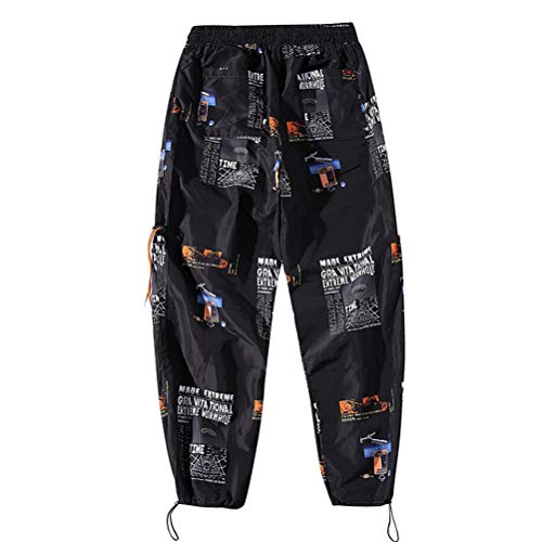 Hombres Ropa Deportiva Pantalones de Calle Pantalones de Cintura elástica Estampado Casual Fitness Joggers hasta los Tobillos Pantalones de chándal de Hip Hop