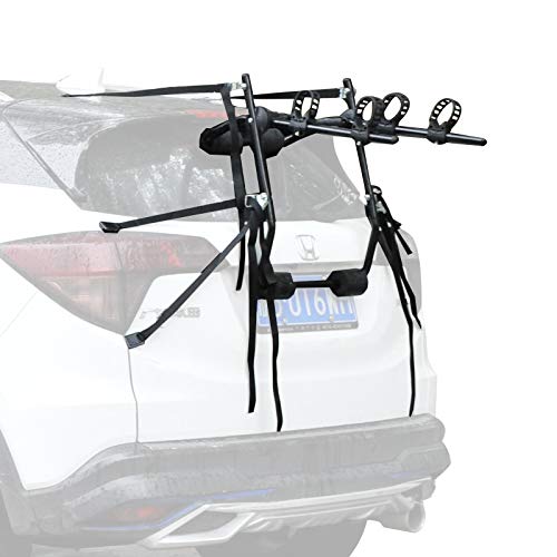 HOMCOM Accesories Portabicicletas para Portón Trasero Plegable con Correas de Seguridad Soporte de 2 Bicicletas hasta 50kg para la Mayoría Modelos de Coche 75x60x10cm Negro