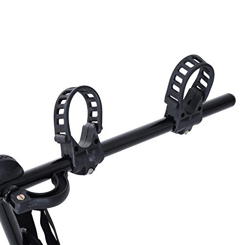 HOMCOM Accesories Portabicicletas para Portón Trasero Plegable con Correas de Seguridad Soporte de 2 Bicicletas hasta 50kg para la Mayoría Modelos de Coche 75x60x10cm Negro