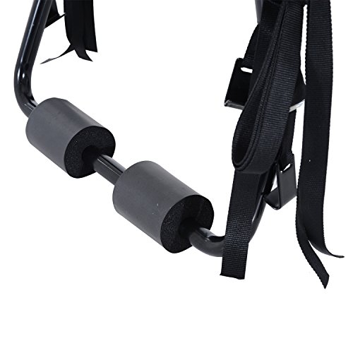 HOMCOM Accesories Portabicicletas para Portón Trasero Plegable con Correas de Seguridad Soporte de 2 Bicicletas hasta 50kg para la Mayoría Modelos de Coche 75x60x10cm Negro