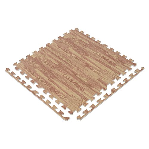 HOMCOM Alfombra Puzzle 16 Piezas de Juegos Sauve Alfombrilla Puzzle Protectora de Suelo Goma Espuma EVA para Gimnasio 60x60x1 cm Marrón