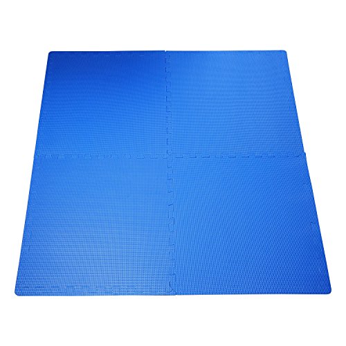 HOMCOM Alfombra Puzzle para Niños 8 Piezas Alfombrillas de Juego Espuma EVA con Área de Cobertura 2,88 m² No Tóxica 60x60x1,2 cm Azul