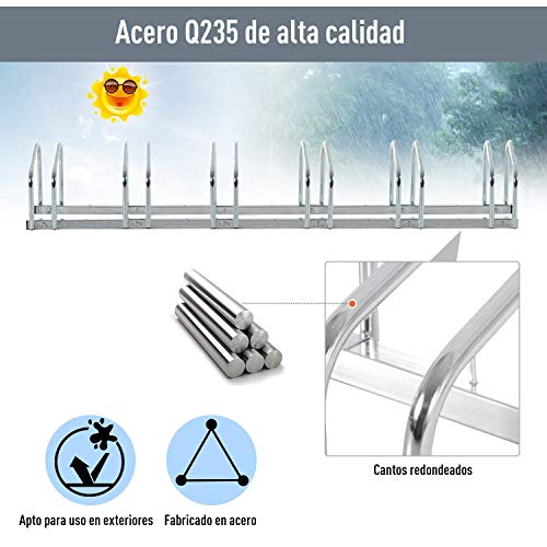HOMCOM Aparcamiento 6 Bicicletas Soporte Aparcar Bici Suelo y Pared Garaje Almacenamiento Acero (6 Bicicletas) HOMCOM Aparcamiento 6 Bicicletas Soporte Aparcar Bici Suelo y Pared Garaje Almacenamiento Acero (6 Bicicletas)