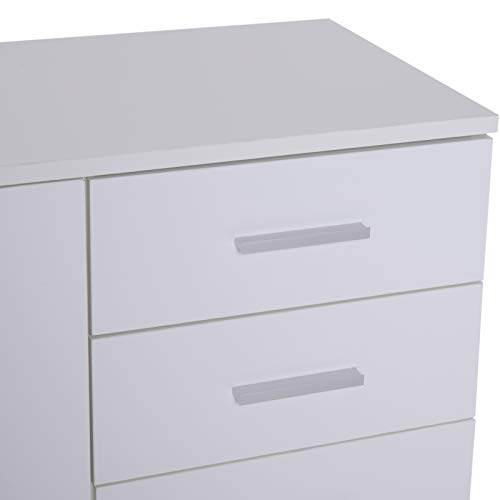 HOMCOM Armario Gabinete Consola Aparador Buffet Mueble Organizador de Almacenaje Multiusos de Comedor Salón con Puertas y Cajones 106x35x76cm