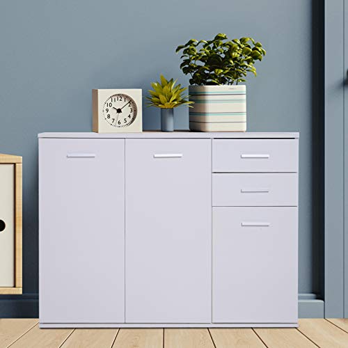 HOMCOM Armario Gabinete Consola Aparador Buffet Mueble Organizador de Almacenaje Multiusos de Comedor Salón con Puertas y Cajones 106x35x76cm HOMCOM Armario Gabinete Consola Aparador Buffet Mueble Organizador de Almacenaje Multiusos de Comedor Salón con Puertas y Cajones 106x35x76cm