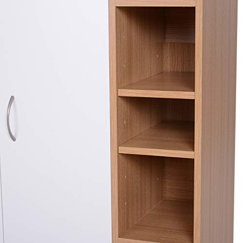 HOMCOM Armario Gabinete Consola Armario Bajo Mueble Organizador de Almacenaje Multiusos de Cocina Comedor Salón Baño con Puertas y Estantes Ajustables 80x32x90.5cm