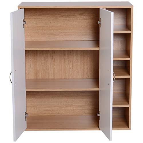 HOMCOM Armario Gabinete Consola Armario Bajo Mueble Organizador de Almacenaje Multiusos de Cocina Comedor Salón Baño con Puertas y Estantes Ajustables 80x32x90.5cm HOMCOM Armario Gabinete Consola Armario Bajo Mueble Organizador de Almacenaje Multiusos de Cocina Comedor Salón Baño con Puertas y Estantes Ajustables 80x32x90.5cm