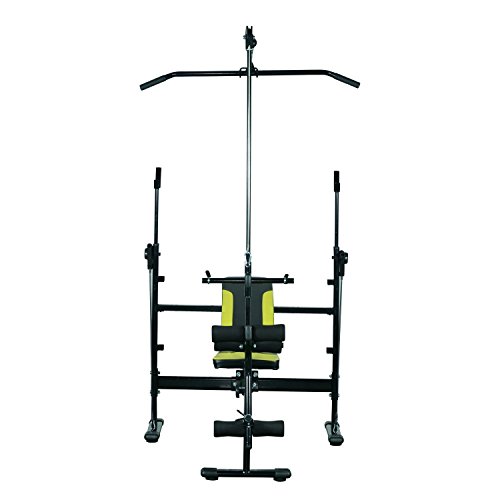 HOMCOM Banco de Pesas Reclinable Multifunción para Entrenamiento y Musculación 175x110x202 cm Negro HOMCOM Banco de Pesas Reclinable Multifunción para Entrenamiento y Musculación 175x110x202 cm Negro