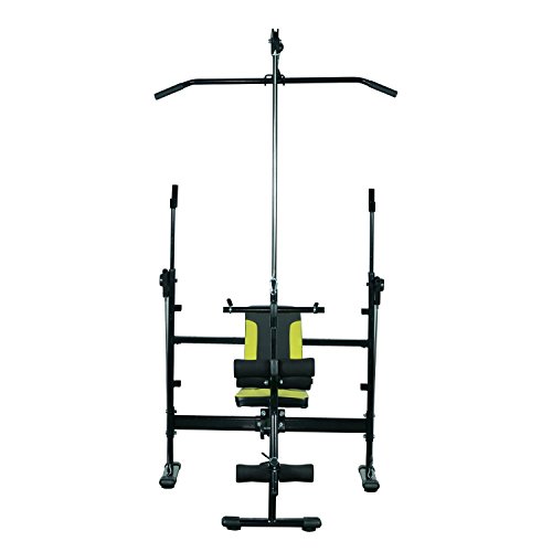 HOMCOM Banco de Pesas Reclinable Multifunción para Entrenamiento y Musculación 175x110x202 cm Negro