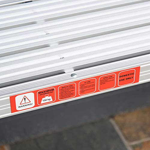 HOMCOM Banco Plegable Plataforma de Trabajo Escalera de Aluminio 150Kg Escalon Taburete HOMCOM Banco Plegable Plataforma de Trabajo Escalera de Aluminio 150Kg Escalon Taburete