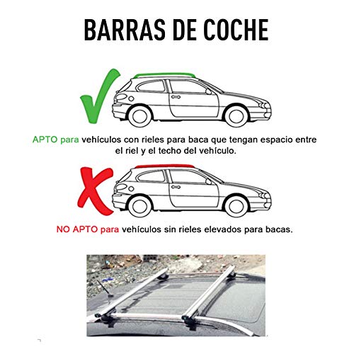 HOMCOM Barras de Coche Universal con Llave Tipo Baca Portaequipajes de Aluminio para Techo 120cm