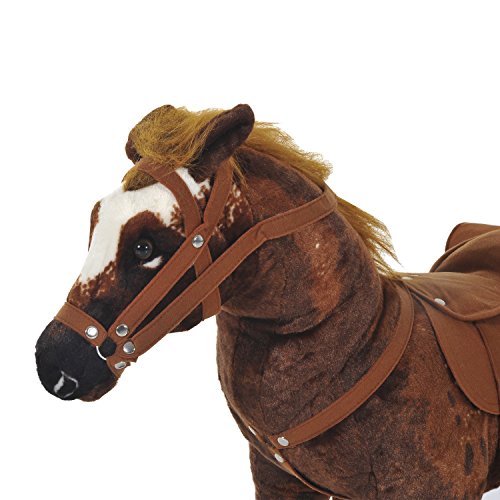 HOMCOM Caballo de Juguete Niños Mayores de 3 años con Silla y Sonidos Pilas Incluidas (Marron) HOMCOM Caballo de Juguete Niños Mayores de 3 años con Silla y Sonidos Pilas Incluidas (Marron)