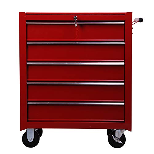 HOMCOM Carro Caja de Herramientas Taller movil con 5 cajones 4 Ruedas Chapa de Acero Rojo HOMCOM Carro Caja de Herramientas Taller movil con 5 cajones 4 Ruedas Chapa de Acero Rojo