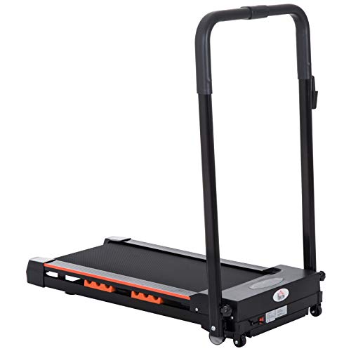 HOMCOM Cinta Andadora con Botón de Emergencia Pantalla LCD Mando a Distancia 1-6 km/h Potencia de Motor 380W Ahorra Espacio 101x54x105 cm Negro