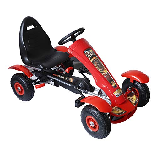 HOMCOM Coche de Pedales Go Kart Racing Deportivo con Asiento Ajustable Embrague y Freno para Niños 3-8 Años Carga 50kg Juguete Exterior 80x49x50cm Acero HOMCOM Coche de Pedales Go Kart Racing Deportivo con Asiento Ajustable Embrague y Freno para Niños 3-8 Años Carga 50kg Juguete Exterior 80x49x50cm Acero