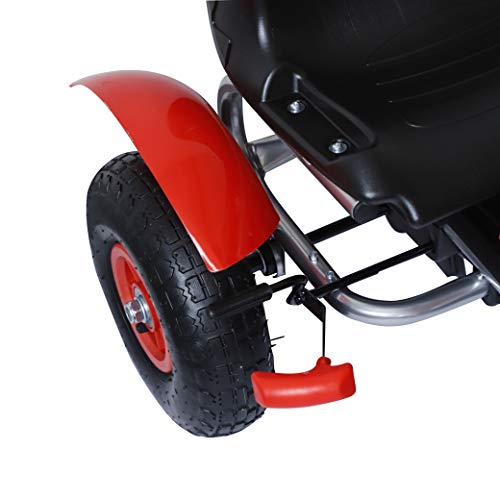 HOMCOM Coche de Pedales Go Kart Racing Deportivo con Asiento Ajustable Embrague y Freno para Niños 3-8 Años Carga 50kg Juguete Exterior 80x49x50cm Acero