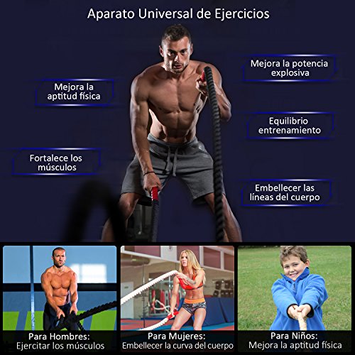 HOMCOM Cuerda de Batalla Battle Rope Formación Battling Power Cuerda Ejercicio Fitness Deporte Crossfit Ф38mm Longitud 9m Poliéster Ultra Resistente HOMCOM Cuerda de Batalla Battle Rope Formación Battling Power Cuerda Ejercicio Fitness Deporte Crossfit Ф38mm Longitud 9m Poliéster Ultra Resistente