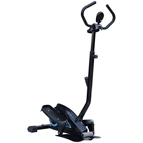 HOMCOM Entrenador Elíptico de Fitness Bicicleta Elíptica Resistencia Ajustable Pantalla LCD Manillar Ajustable Carga 110kg Acero