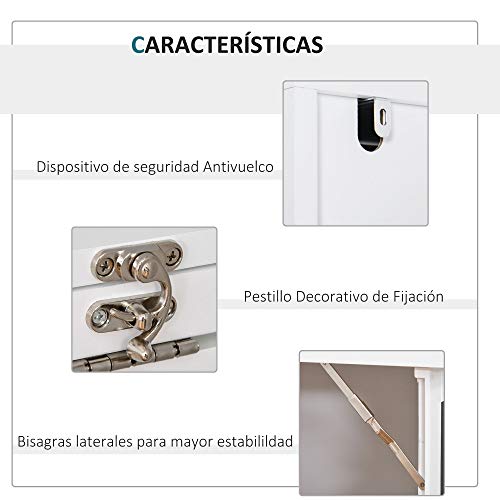 HOMCOM Escritorio Plegable con Estantería Mesa de Oficina con Pizarra y Múltiples Estantes Convertible con Baldas Ajustables 98x51x153 cm Blanco