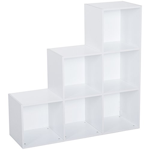 HOMCOM Estantería en Forma de Escalera Armario de Almacenamiento 6 Cubos Estantería de Pie Estante de Exposición 91.5x29.5x91.5cm Madera HOMCOM Estantería en Forma de Escalera Armario de Almacenamiento 6 Cubos Estantería de Pie Estante de Exposición 91.5x29.5x91.5cm Madera
