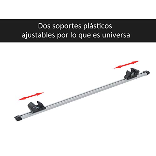 HOMCOM Juego de Barras para Techo Aluminio Universal Baca Portaequipajes Coche con Cierre 110cm