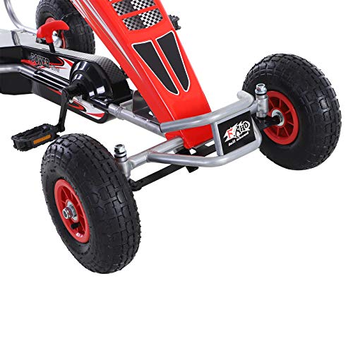 HOMCOM Kart Pedales Niños Coche de Pedales Deportivo con Asiento Ajustable Embrague y Freno para Niños de +3 Años Carga 50kg Juguete Exterior 129x59x70 cm HOMCOM Kart Pedales Niños Coche de Pedales Deportivo con Asiento Ajustable Embrague y Freno para Niños de +3 Años Carga 50kg Juguete Exterior 129x59x70 cm