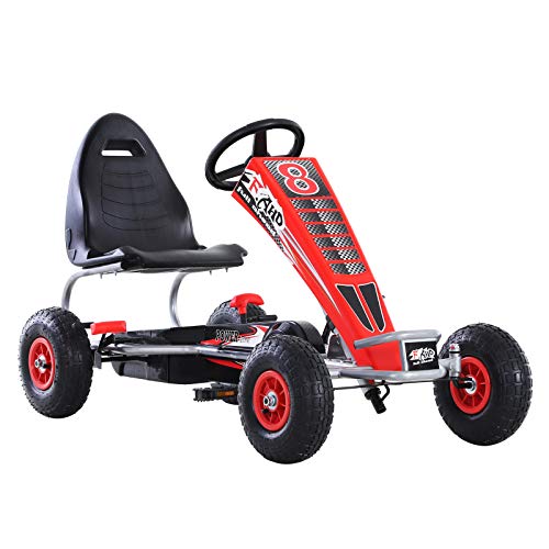 HOMCOM Kart Pedales Niños Coche de Pedales Deportivo con Asiento Ajustable Embrague y Freno para Niños de +3 Años Carga 50kg Juguete Exterior 129x59x70 cm HOMCOM Kart Pedales Niños Coche de Pedales Deportivo con Asiento Ajustable Embrague y Freno para Niños de +3 Años Carga 50kg Juguete Exterior 129x59x70 cm