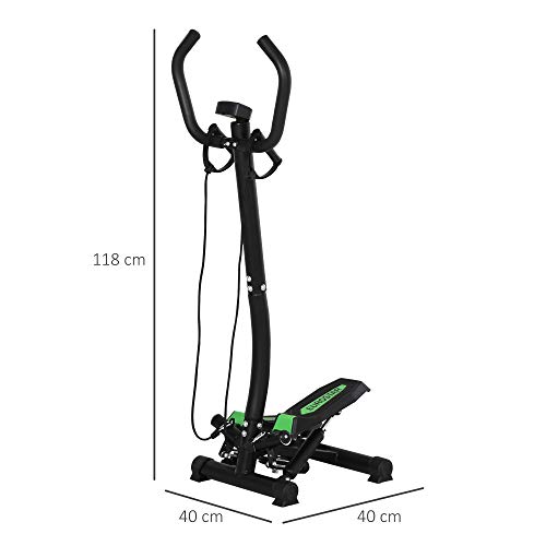 HOMCOM Máquina de Step Stepper Up-Down Máquina de Paso con 2 Reposapiés Pedales Ajustables 40x40x118cm