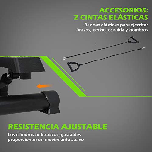 HOMCOM Máquina de Step Stepper Up-Down Máquina de Paso con 2 Reposapiés Pedales Ajustables 40x40x118cm