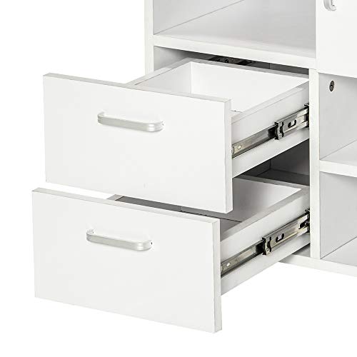 HOMCOM Mesa Armario movil Mueble TV Madera + cajones y Puerta Consola Comedor cajonera HOMCOM Mesa Armario movil Mueble TV Madera + cajones y Puerta Consola Comedor cajonera