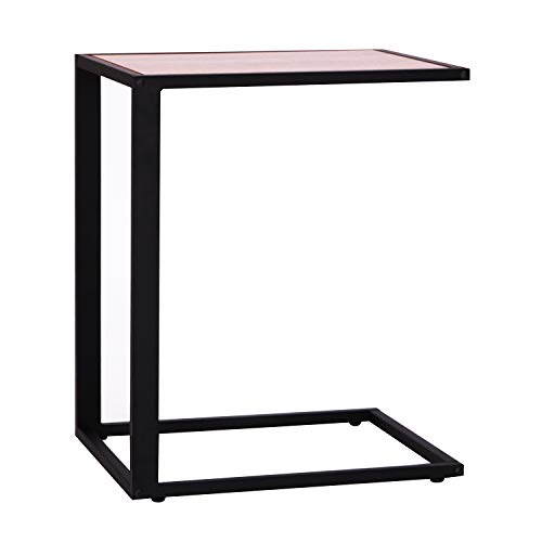 HOMCOM Mesa Auxiliar para Sofá Mesa Lateral en Forma de C Estructura de Metal y Tablero de Madera MDF 40,6x50,8x63,5 cm Color Nogal HOMCOM Mesa Auxiliar para Sofá Mesa Lateral en Forma de C Estructura de Metal y Tablero de Madera MDF 40,6x50,8x63,5 cm Color Nogal