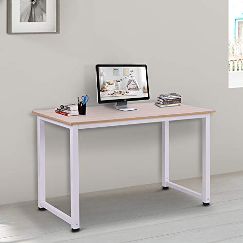 HOMCOM Mesa de Ordenador Escritorio para Hogar Oficina con Pies Ajustables Mobiliario Simple de Oficina 120x60x76cm Carga 100kg Marco Metal HOMCOM Mesa de Ordenador Escritorio para Hogar Oficina con Pies Ajustables Mobiliario Simple de Oficina 120x60x76cm Carga 100kg Marco Metal