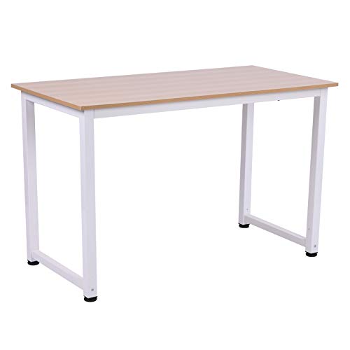 HOMCOM Mesa de Ordenador Escritorio para Hogar Oficina con Pies Ajustables Mobiliario Simple de Oficina 120x60x76cm Carga 100kg Marco Metal HOMCOM Mesa de Ordenador Escritorio para Hogar Oficina con Pies Ajustables Mobiliario Simple de Oficina 120x60x76cm Carga 100kg Marco Metal