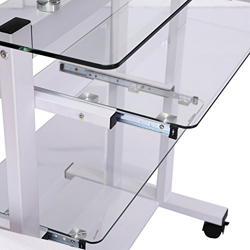 HOMCOM Mesa de Ordenador PC para Oficina Despacho Dormitorio Escuela Escritorio Estante 80x51x83cm Vidrio HOMCOM Mesa de Ordenador PC para Oficina Despacho Dormitorio Escuela Escritorio Estante 80x51x83cm Vidrio