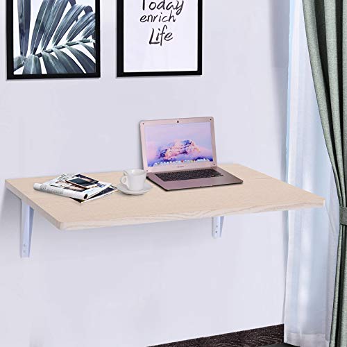 HOMCOM Mesa Plegable de Pared para Cocina y Comedor 60x40x1,5cm Mesa Auxiliar Color Madera HOMCOM Mesa Plegable de Pared para Cocina y Comedor 60x40x1,5cm Mesa Auxiliar Color Madera