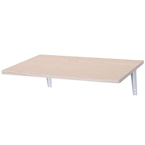 HOMCOM Mesa Plegable de Pared para Cocina y Comedor 60x40x1,5cm Mesa Auxiliar Color Madera