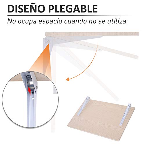 HOMCOM Mesa Plegable de Pared para Cocina y Comedor 60x40x1,5cm Mesa Auxiliar Color Madera HOMCOM Mesa Plegable de Pared para Cocina y Comedor 60x40x1,5cm Mesa Auxiliar Color Madera