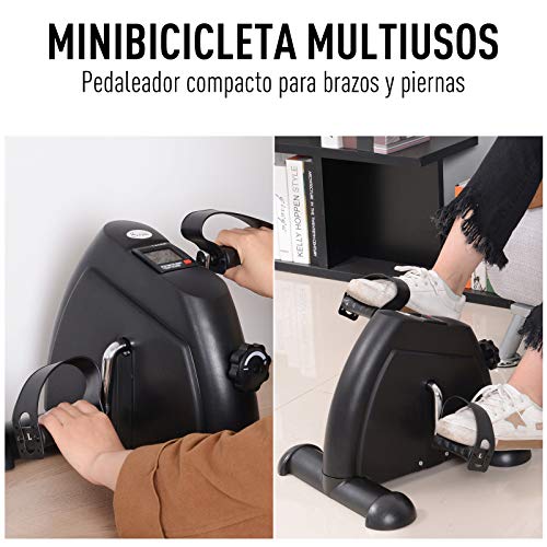 HOMCOM Minibicicleta Estática Pedalier Aparato de Ejercicios Brazos y Piernas Resistencia Ajustable Pantalla LCD 39x40x31cm HOMCOM Minibicicleta Estática Pedalier Aparato de Ejercicios Brazos y Piernas Resistencia Ajustable Pantalla LCD 39x40x31cm