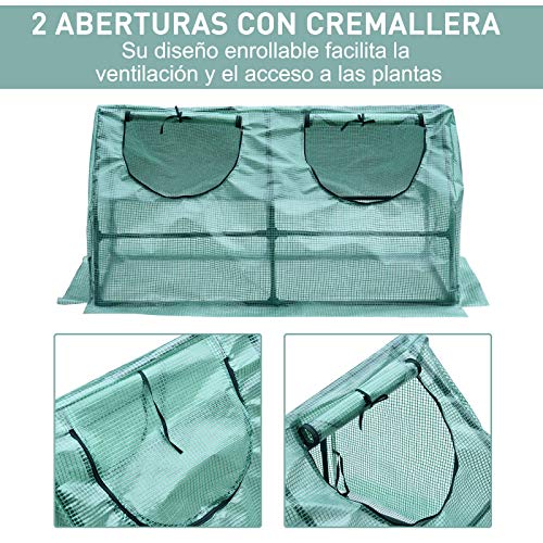 HOMCOM Outsunny Invernadero caseta de Tubo Acero y plastico Jardin terraza Cultivo de Plantas HOMCOM Outsunny Invernadero caseta de Tubo Acero y plastico Jardin terraza Cultivo de Plantas