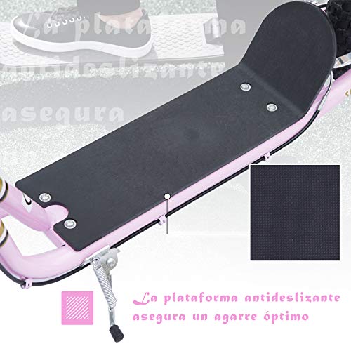 HOMCOM Patinete Scooter 2 Ruedas 16 Pulgadas Monopatín para Niños y Adultos Manillar Ajustable con 2 Frenos y Caballete Carga 100kg 143x58x92-100cm Rosa HOMCOM Patinete Scooter 2 Ruedas 16 Pulgadas Monopatín para Niños y Adultos Manillar Ajustable con 2 Frenos y Caballete Carga 100kg 143x58x92-100cm Rosa