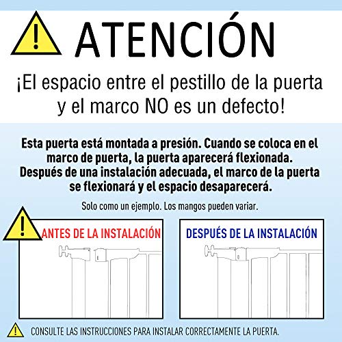 HOMCOM Puerta de Seguridad de Metal, Barrera de Seguridad Blanca de Escalera o Pasillo para Niños y Perros 74-95cm