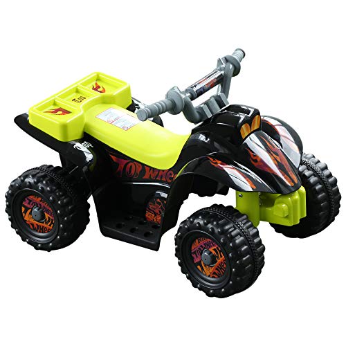 HOMCOM Quad Bateria 6V Moto Eléctrica Infantil Niños 3 años Velocidad 2.5 Km/h Carga Máx 20 Kg Sonido Luces Cargador Incluido