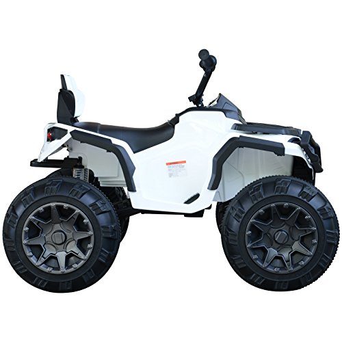 HOMCOM Quad Eléctrico Niño Coche Eléctrico Cuatrimoto Batería 12V con MP3 Radio Luces Sonidos 103x68x73cm Carga 30kg